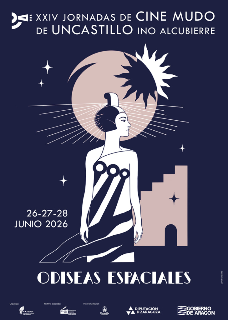 Cartel de las XXIII Jornadas de Cine Mudo de Uncastillo. Autora: Kintanilla
